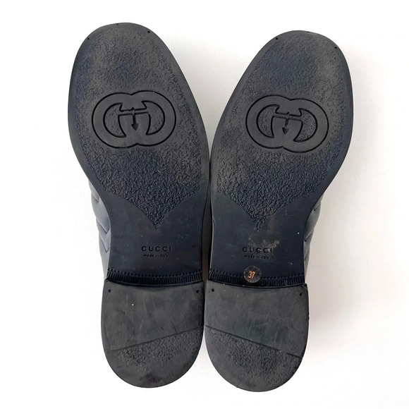 GUCCI | Marmont GG Black Quilted Chevron Leather Matelasse Slip On Loafer US 7 - Picture 14 of 15